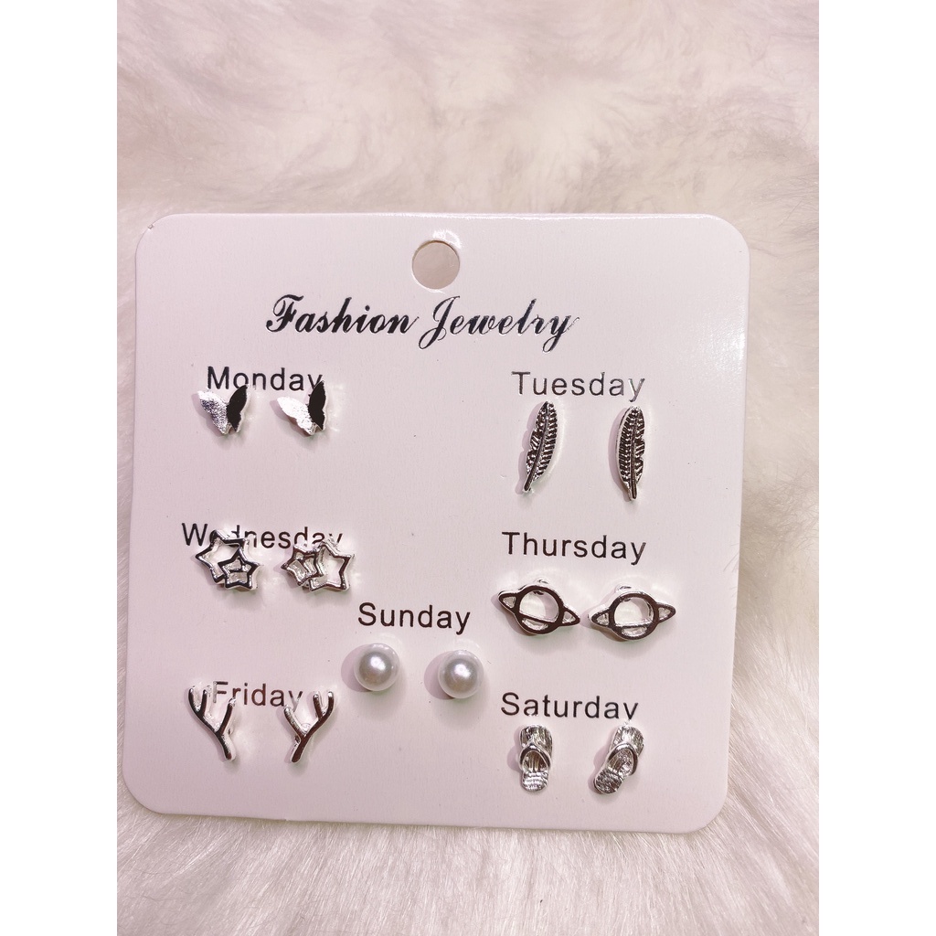 Set 6 hoa tai phong cách Hàn quốc đơn giản, nhẹ nhàng thay đổi hàng ngày phù hợp đi làm đi chơi