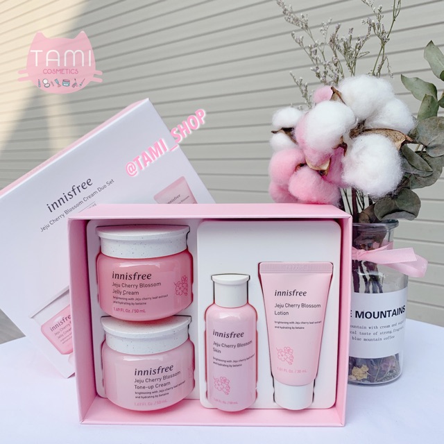 [Mã COS1904 giảm 8% đơn 300K] SET KEM DƯỠNG DA INNISFREE CHERRY BLOSSOM CREAM DUO SET