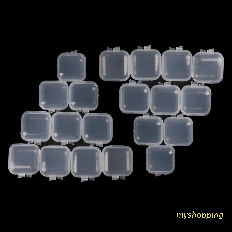 Set 20 hộp nhựa vuông mini đựng đồ đa năng kèm nắp đậy tiện lợi