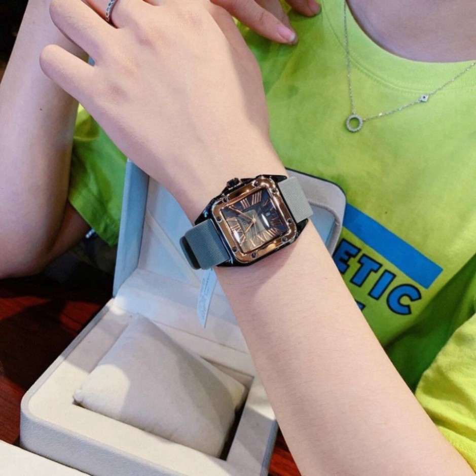 Đồng hồ G.O.U.O nữ mặt vuông dây silicon,chống nước chống xước,bảo hành 12 tháng FULL BOX