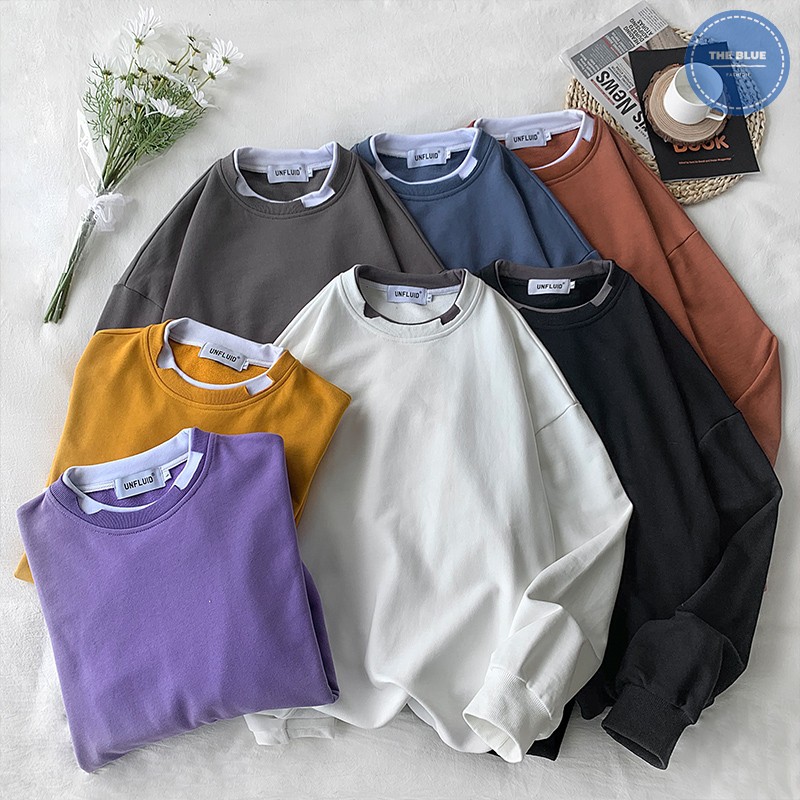 Áo Sweater Layer rách unisex dài tay chất liệu mềm mịn | BigBuy360 - bigbuy360.vn