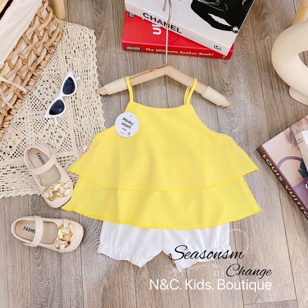 Bộ hè bé gái, Bộ 2 dây tầng habutai bé gái