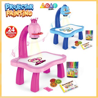 Bàn vẽ có đèn chiếu sáng thông minh cho bé, đèn vẽ tranh cho bé có đèn Doli Kids