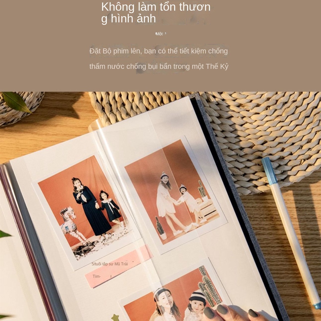☑✁✙Thêu tự làm album ảnh dán loại thủ công tự dính loại phim ảnh kỷ niệm album ảnh em bé tăng trưởng kỷ lục sổ ghi chép