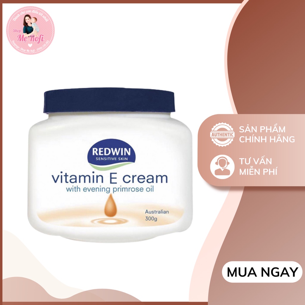 Kem dưỡng da mềm mịn Redwin VITAMIN E cream 300G Úc - Mẹ Rofi
