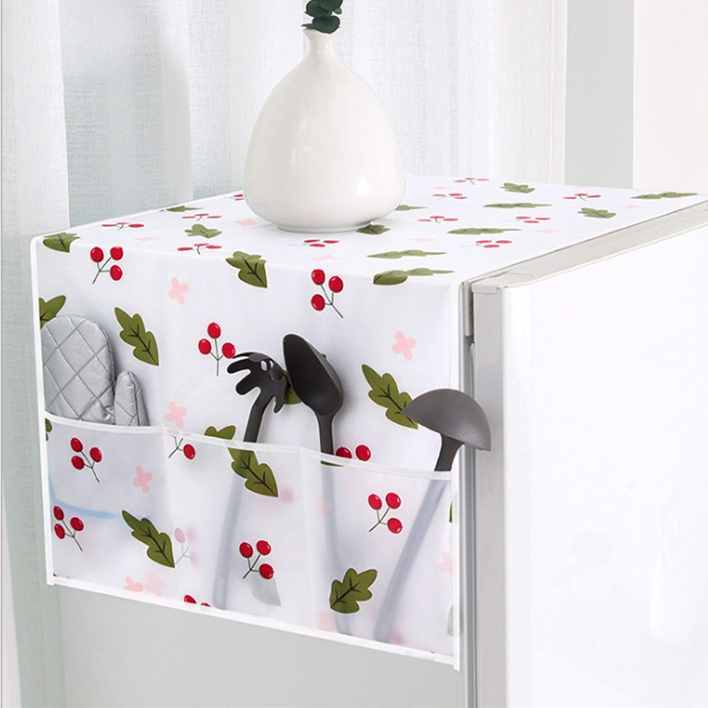 Vải phủ bằng peva chống bụi chống nước họa tiết hoa cho tủ lạnh tiện lợi