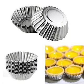Bộ 10 Khuôn Bánh Tart Nhôm Viền Hoa