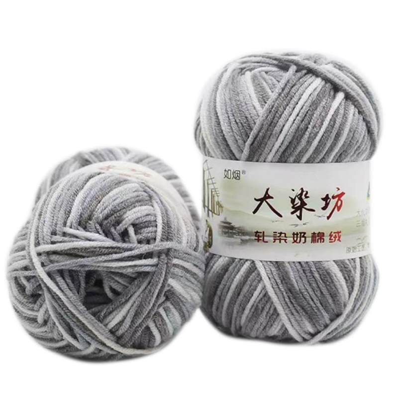 Cuộn Len Đan Sợi Cotton Sữa 50g Dày Dặn Ấm Áp