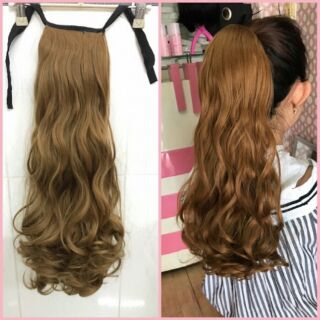 Tóc cột xoăn nhìu vàng chanh hình thật