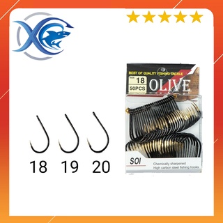 Lưỡi câu cá Olive Soi đen, Hộp 50 cái, Made in Korea