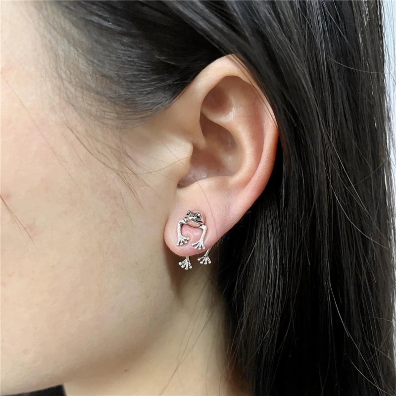 Khuyên Tai Hình Chú Ếch Dễ Thương Đơn Giản Phong Cách Gothic Hàn Quốc Thời Trang Dành Cho Nữ