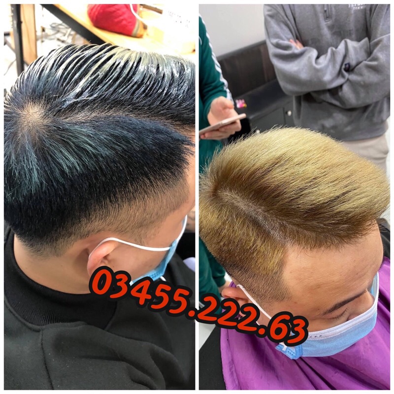 Bóc Màu Đen Đỏ Xanh Đen Rêu Thần Tóc Không Pha Oxi Không Tẩy Tóc