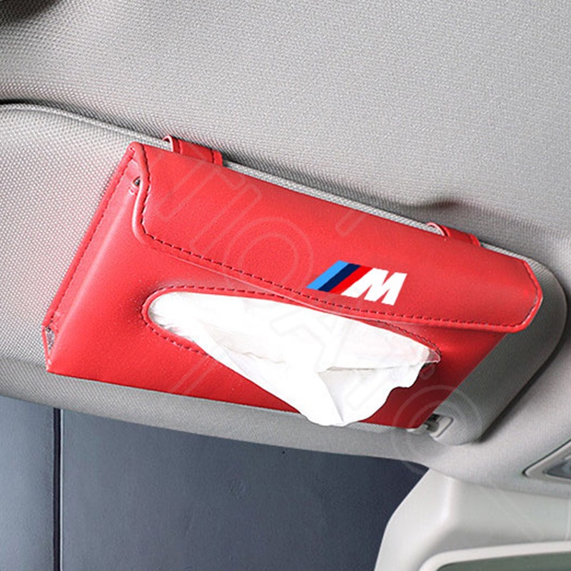 GTIOATO Cho BMW M Hộp Đựng Khăn Giấy Ô Tô Tấm Che Nắng Ô Tô Da HộP ĐựNg GiấY TrêN Xe Ô Tô HộP ĐựNg GiấY ĂN TrêN Ô Tô Hộp Khăn Giấy Ô Tô Trang Trí NộI ThấT Ô Tô Cho BMW X4 E46 E90 F30 F10 1 X2 8 118I 320i M4 E60 218i X5 M3 318i X7