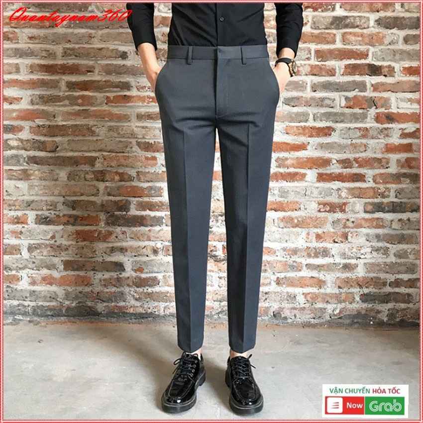 Quần Tây Âu Nam Đẹp, Quần dài nam Cao Cấp Màu Đen Hàn Quốc Dáng Ôm Body Vải Lụa Thái Chống Nhăn | BigBuy360 - bigbuy360.vn