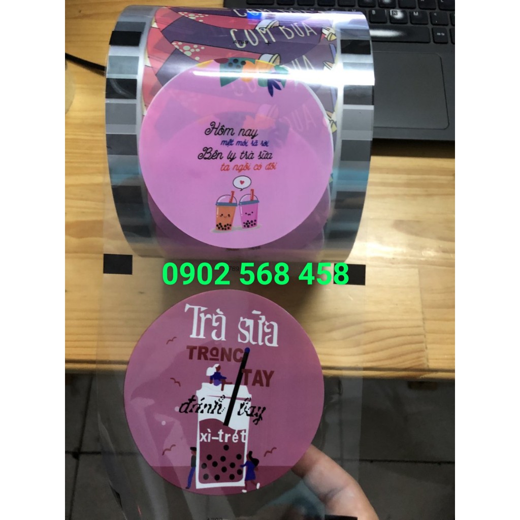 CUỘN MÀNG ÉP LY NHỰA MẪU TRÀ SỮA  TRÀ SỮA 789