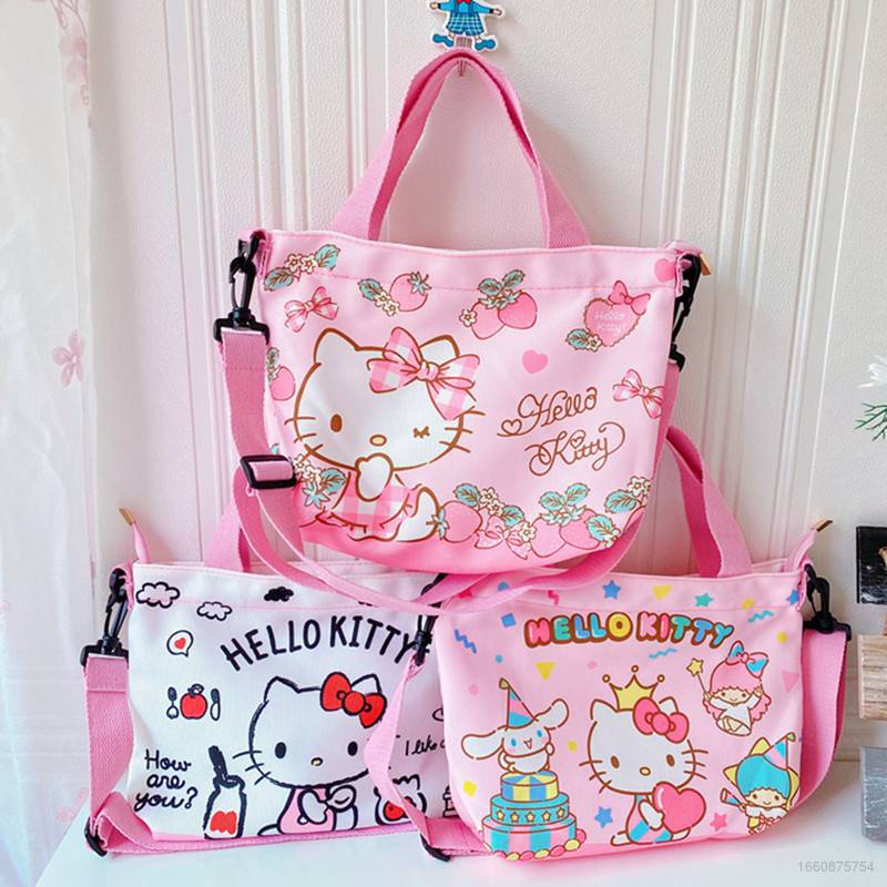 Túi Đeo Chéo canvas Họa Tiết Hoạt Hình Snoopy / Mickey / Minnie kuromi Quyến Rũ Cho Nữ