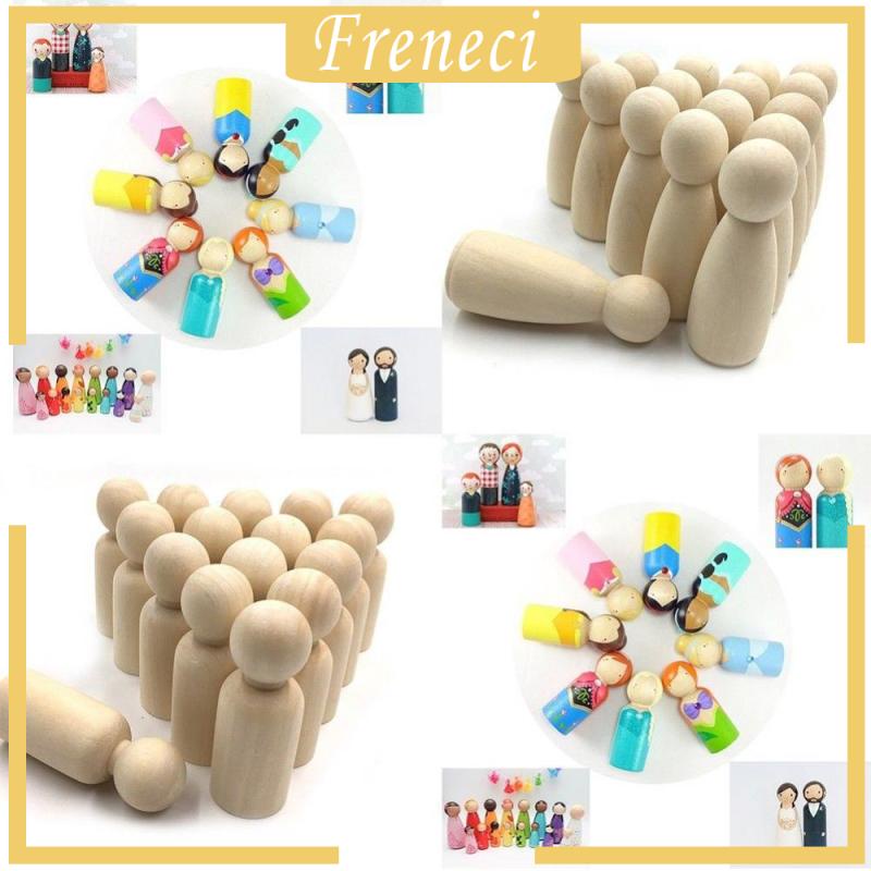 Bộ 20 Búp Bê Gỗ Mini Tự Vẽ Dành Cho Trẻ Em