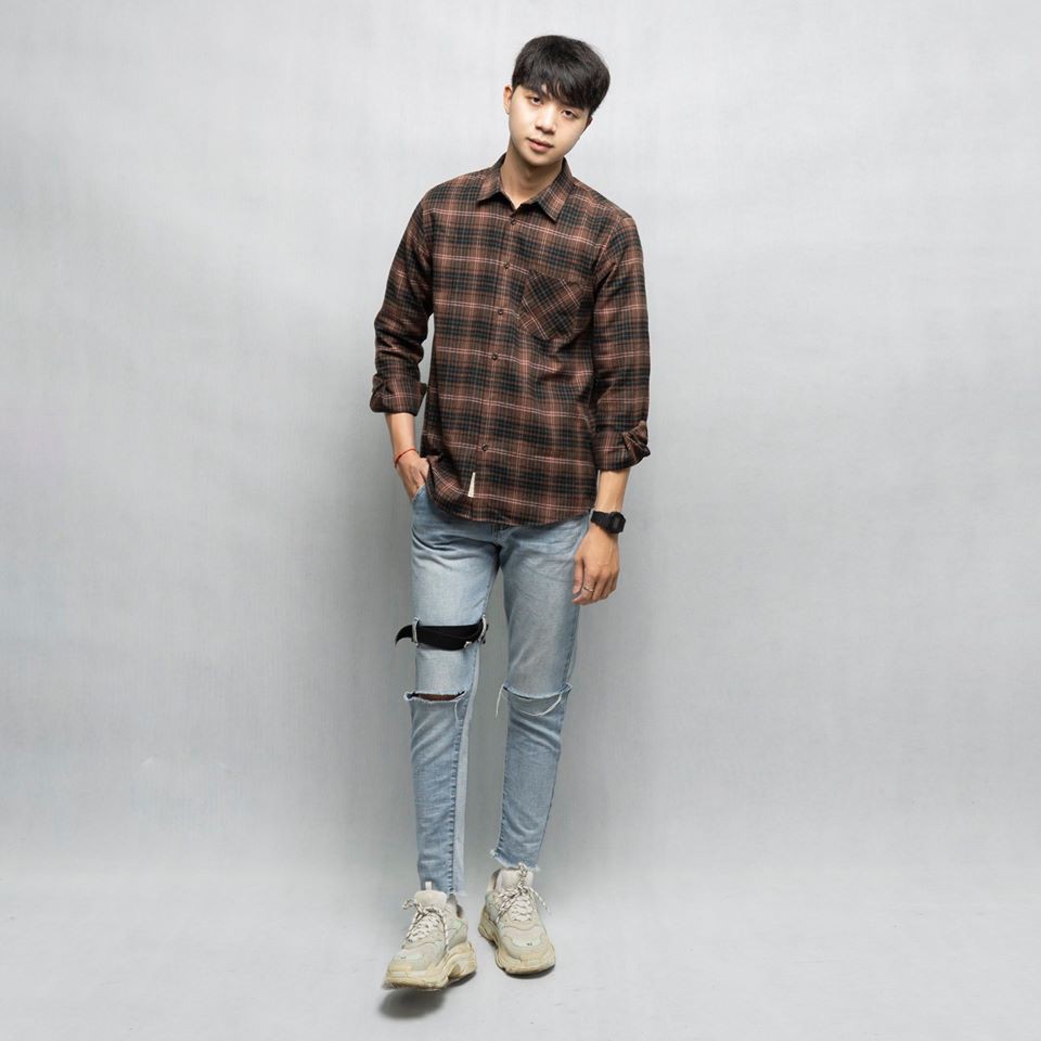 Áo sơ mi nam SAYME vải dạ kẻ cotton cào lông MCSH0002, MCSH0003