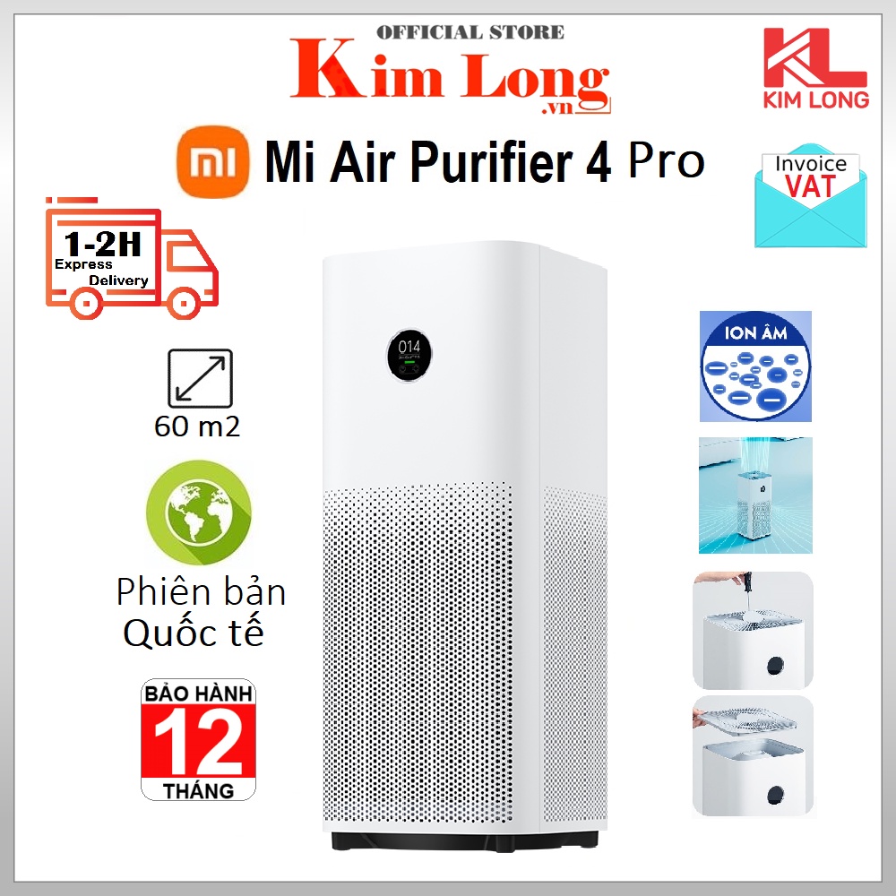 Máy lọc không khí Xiaomi Mi Air Purifier 4 Pro I Mi Air Purifier Pro - Bản Quốc Tế - Bảo hành chính hãng