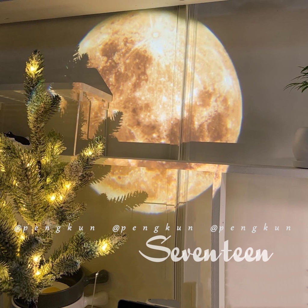 Ins Đèn Ngủ Chiếu Hình Mặt Trăng Trái Đất Hành Tinh Cổng USB Ánh Sáng Ban Đêm Lãng Mạn Ấm Áp Cho Phòng Ngủ Nữ