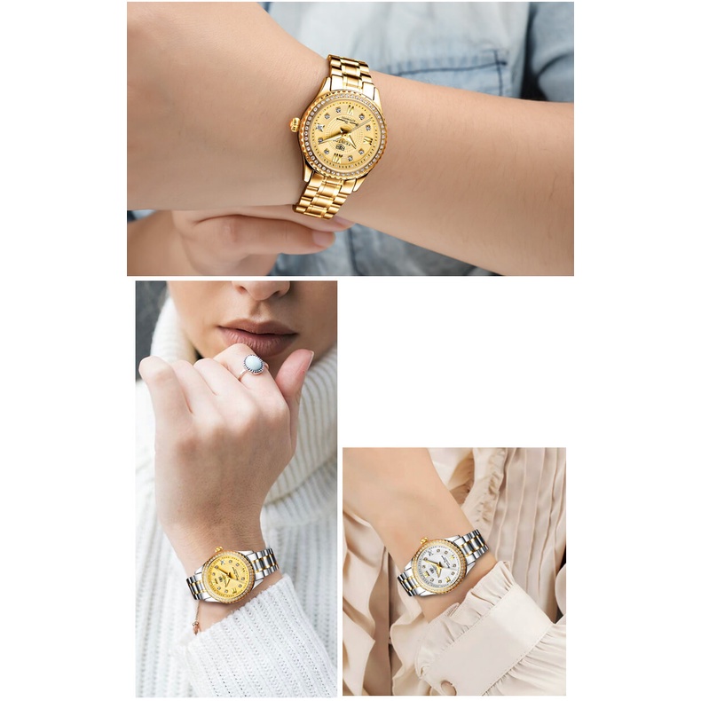 Đồng hồ nữ chính hãng Teintop T8629-7 Kính sapphire ,chống xước,Chống nước,dây kim loại  máy Automatic,Bảo Hành 12 Tháng