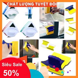 [GIÁ SẬP SÀN] DỤNG CỤ LAU KÍNH 2 MẶT NAM CHÂM ( TẶNG KÈM BỘ LAU THAY THẾ)  [SỈ]
