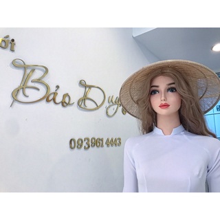 Áo dài trắng học sinh cổ vuồn thấp