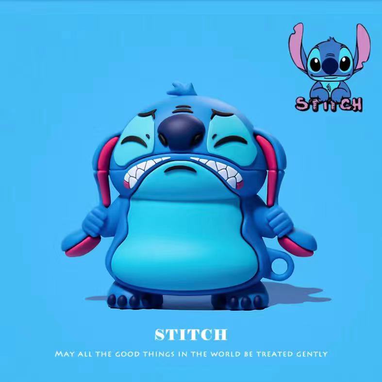 Vỏ Bảo Vệ Hộp Sạc Tai Nghe Airpods 1/2 pro Hình Stitch Disney Dễ Thương