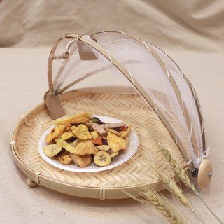 Lồng bàn lưới tròn [Handmade] lồng bàn màn che đồ ăn khỏi côn trùng, làm thủ công từ tre tự nhiên chất lượng cao