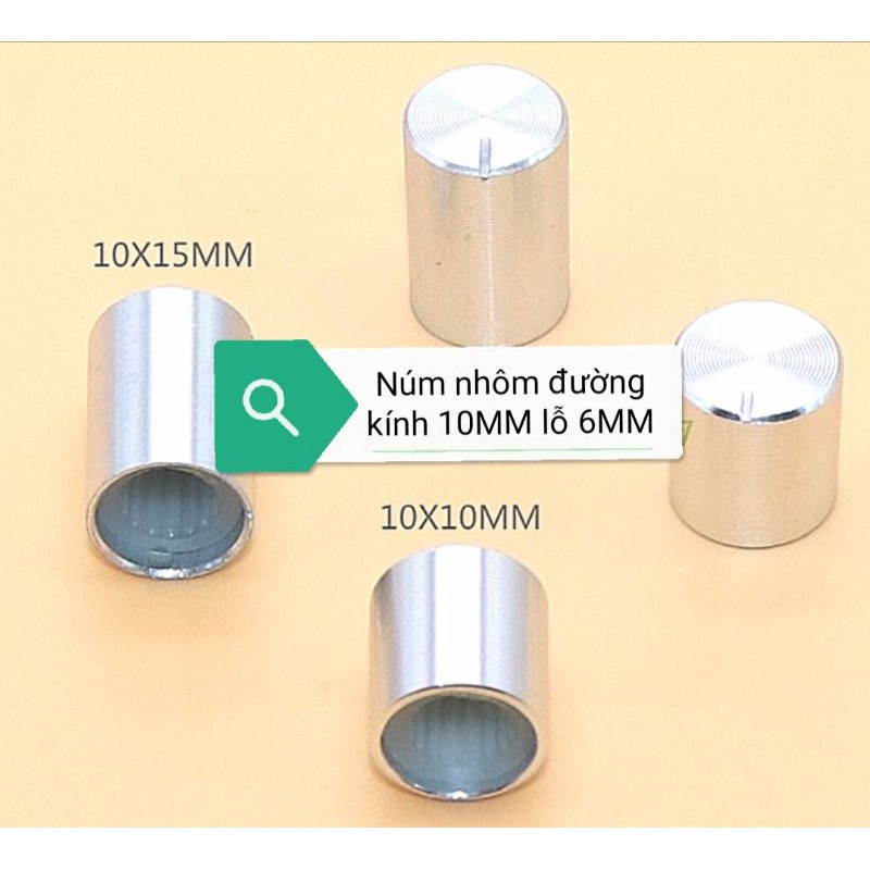 Núm nhôm biến trở volume Chiết áp âm ly 10x10mm 10x15 15x13 17x17 Núm Triết áp RK097G Wh148 AG2 nhôm 10*15 15*17 Cao cấp