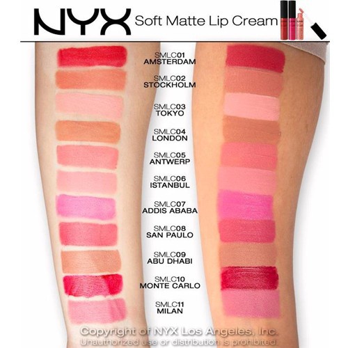Son kem NYX chính hãng Soft Matte Lip Cream (từ màu 01-32) -Thegioimakeuppro