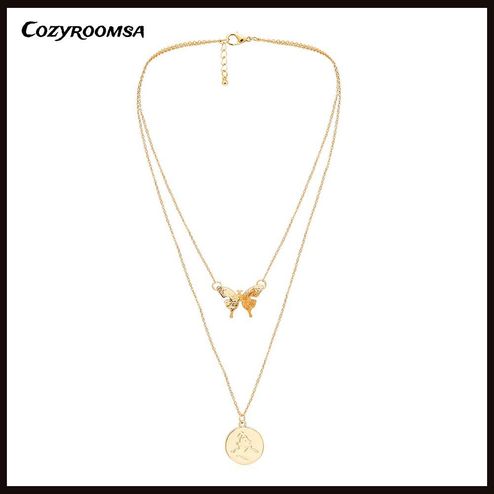 vòng cổ Choker Nhiều Lớp Mặt Hình Bướm Thời Trang Cho Nữ