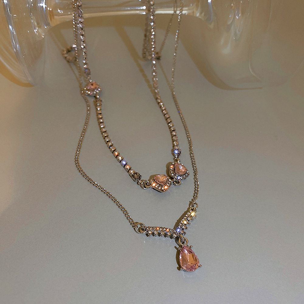 Dây chuyền màu hồng phong cách Hàn quốc cổ điển thời trang sang trọng dành cho nữ