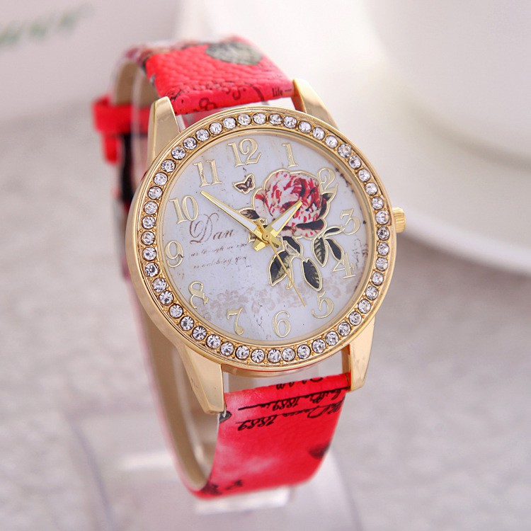 Đồng hồ nữ Dan đính đá sang chảnh đồng hồ thời trang nữ phong cách Hàn Quốc