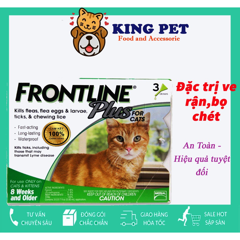 Nhỏ gáy trị ve rận Frontline Plus cho mèo