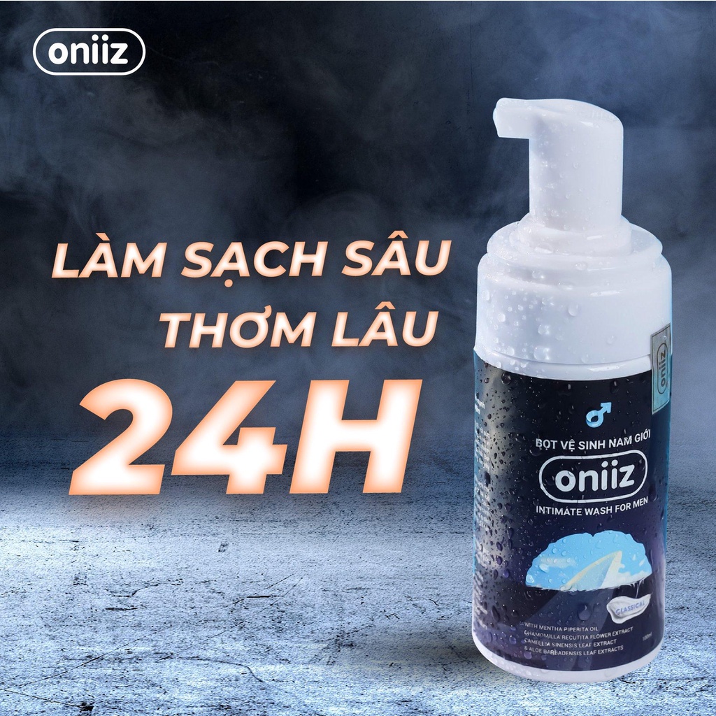 Combo ưu đãi Bọt vệ sinh nam giới Oniiz, Dung dịch vệ sinh nam tạo bọt 100ml - Tặng nước hoa cao cấp (chai dùng thử)