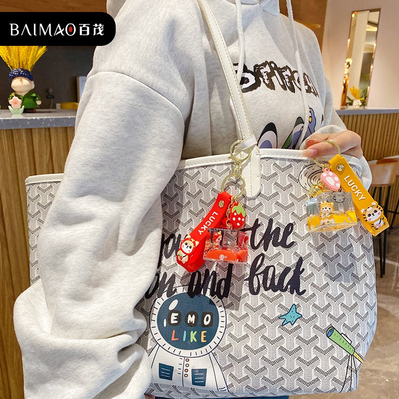 Móc Khóa cute hình vuông pha lê nhân vật hoạt hình đáng yêu, móc chìa khóa, móc túi sách thời trang