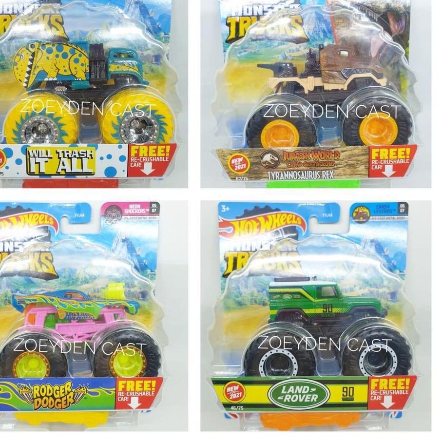 HOT WHEELS Mô Hình Đồ Chơi Xe Tải Quái Vật land rover Khủng Long qt1.