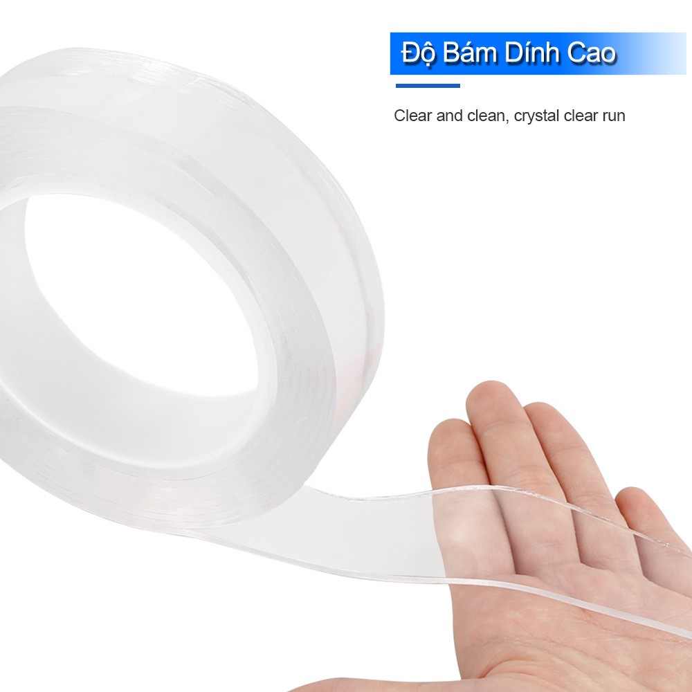 Cuộn Băng Keo 2 Mặt Dán Tường Siêu Dính (2mm*3cm*3m)