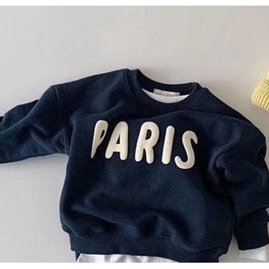 Áo Nỉ Tay Dài In Chữ Thời Trang Cho Bé