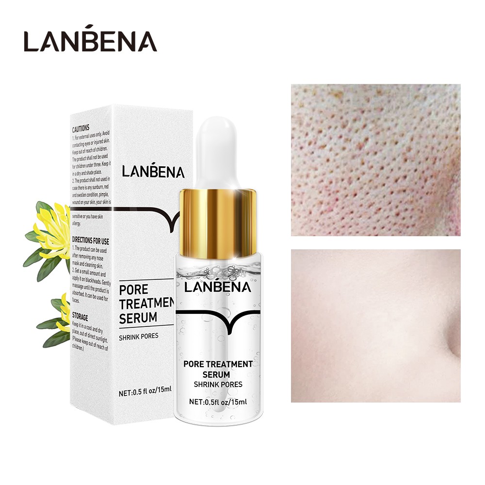 Tinh chất Lanbena Thu nhỏ lỗ chân lông hỗ trợ giảm mụn đầu đen và Serum dưỡng da 15ml