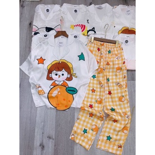 Set bộ pijama lụa latin cao cấp tag mạc Sam / Set pyjama lụa latin cao cấp / Set pijama cộc dài latin