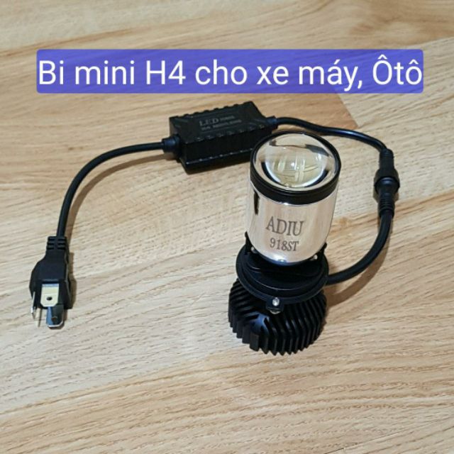 Bi led mini project chân H4 ADIU với quạt không dây ánh sáng trắng năm 2020