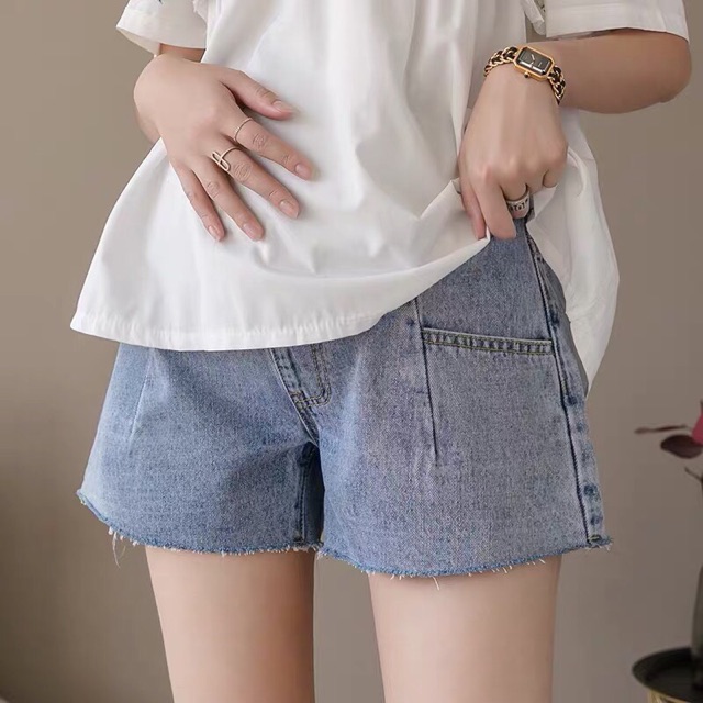 🤰quần short denim mỏng cho mẹ bầu- hàng quảng châu shop(sẵn hàng giao ngay )