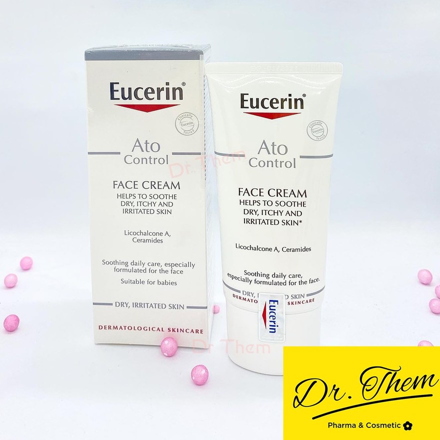 ✅[CHÍNH HÃNG] Kem Dưỡng Da Mặt Eucerin Ato Control Face Care Cream 50ml - Dưỡng Ẩm, Kem Và Sữa Dưỡng Da [LỌ THẤP]