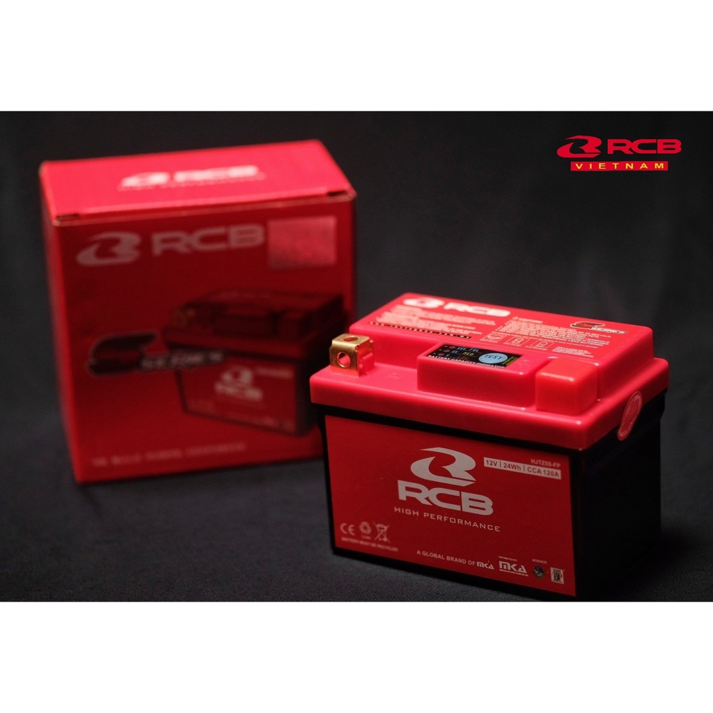 Bình ác quy RCB Racing boy Lithium lắp cho các xe Exciter, winner, fz, R15, vario, TFX...