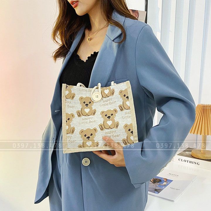 Túi Tote Vải Canvas, In Hình Cực Xinh, Phong Cách Hàn Quốc [NEW]