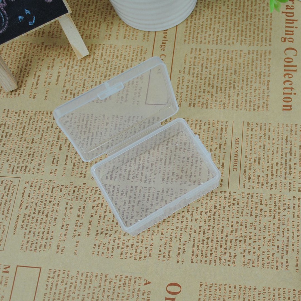 Set 2 hộp nhựa trong suốt hình vuông đựng đồ đa năng tiện dụng