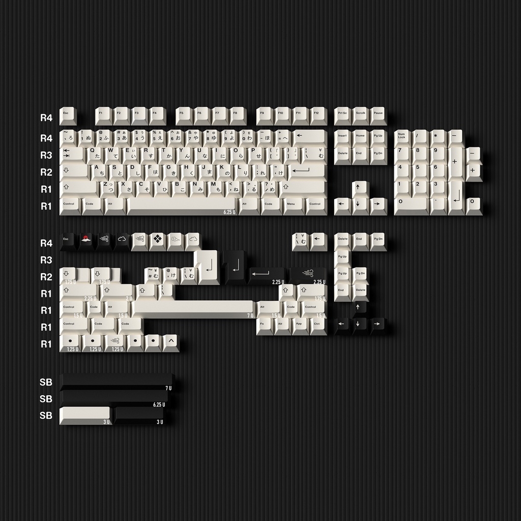 Keycap Japan Wind nhựa PBT nút bàn phím cơ 168 nút