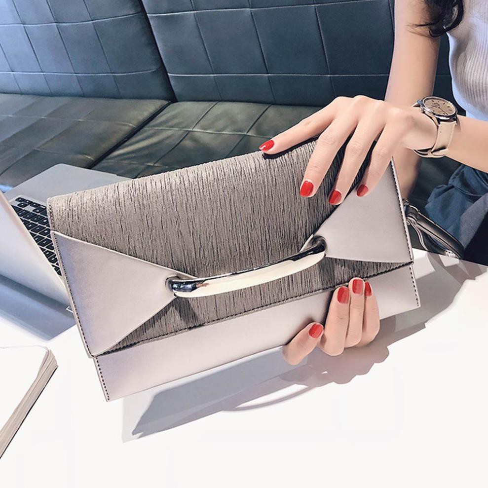 Clutch Nữ 💖FREESHIP💖 Ví Nữ Dài Clutch Nữ Vàng Sâm Panh Sang Chành Kèm Dây Đeo Vai Phong Cách Hàn Quốc mẫu mớ